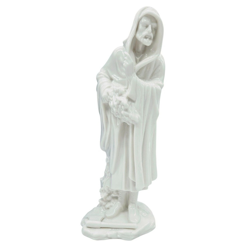 Saint Joseph Carrying Hay To Manger White Porcelain Figure 8.75 Inch NEW